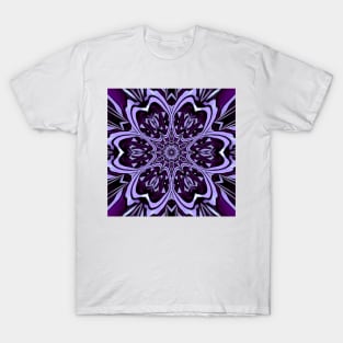 Copy of pale white and vivid purple hexagonal floral patterned design T-Shirt